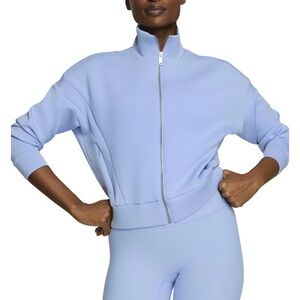 Spanx air essentials track jacket full zip in hydrangea.